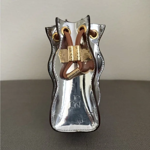 Ulla Johnson Adria Pleated Wave Leather Wristlet / Crossbody Bag. EUC. - Picture 4 of 9